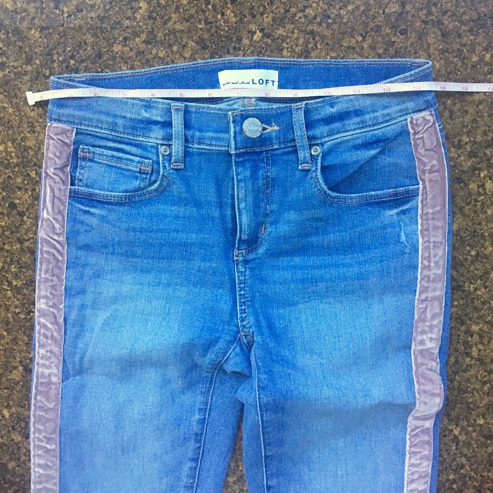 Loft Modern Skinny Pink Tuxedo Stripe Jean 24/00 - Picture 4 of 6